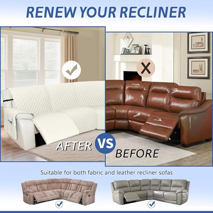 Arfntevss Recliner Sectional Couch Covers Waterproof L Shape Sofa Cover - Image 6