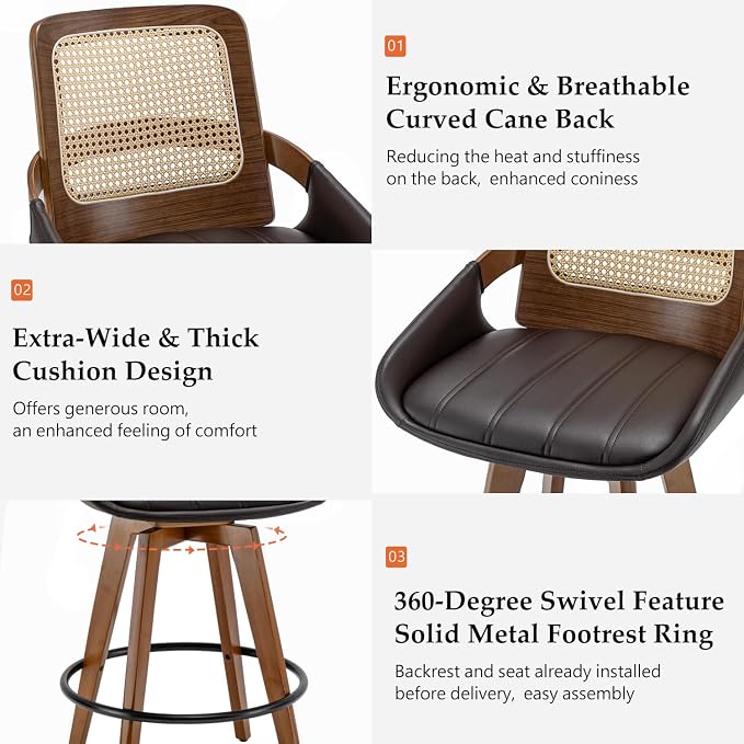 Mid Century Modern Counter Stools - Image 3