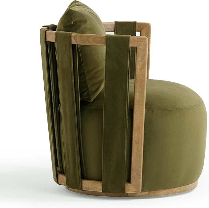 First of a Kind Swivel Chair in Green Plywood - Image 5