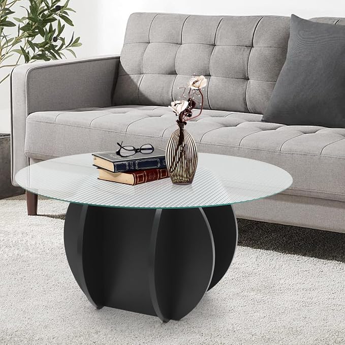Round Glass Coffee Table for Living Room - Image 7