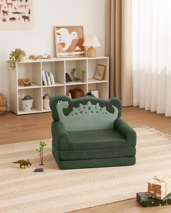 Blissful Diary Kids Couch, 2-in-1 Soft Toddler Couch Fold Out, Toddler Chair - Image 8