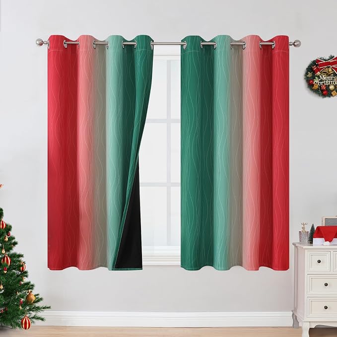 Estelar Textiler Red and Green Blackout Curtains by ESTELARTEXTILER