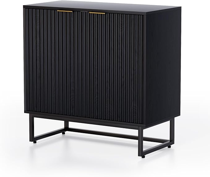EYYTHUNG Fluted Storage Cabinet Sideboard Buffet Cabinet, Modern Accent Cabinets - Image 9