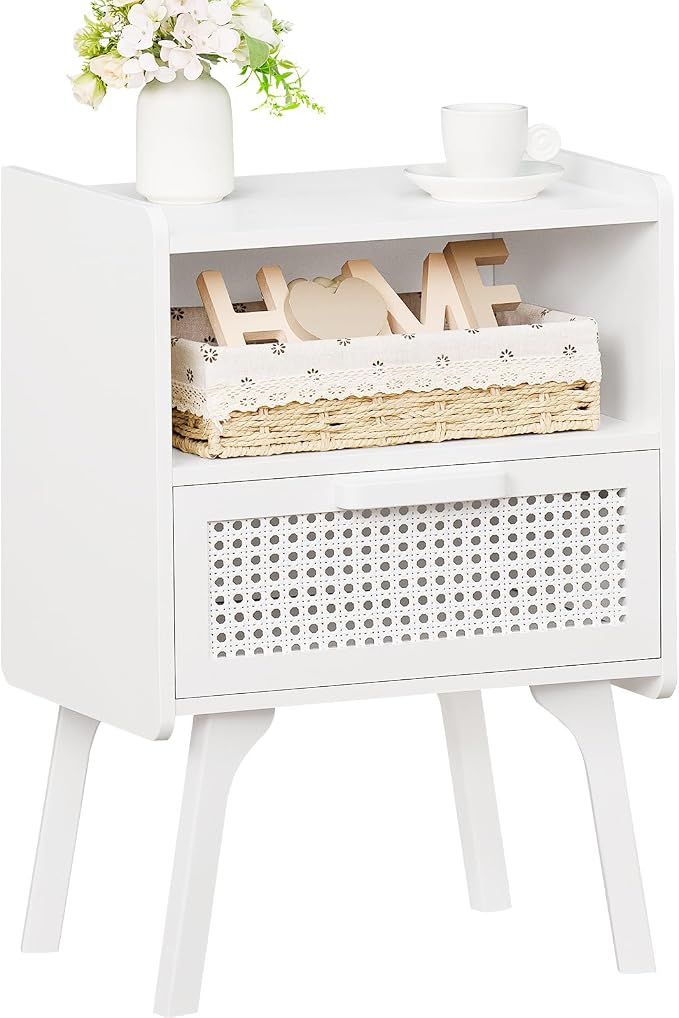 Lerliuo Rattan Nightstand, Side Table by Lerliuo