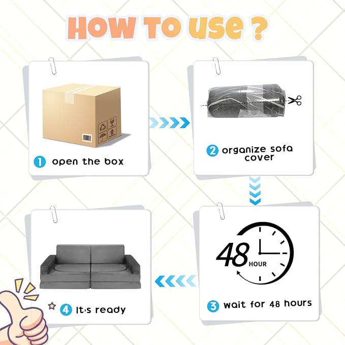 10 Pcs Modular Kids Play Sofa – Versatile Convertible Foam Cushion That Doubles - Image 8