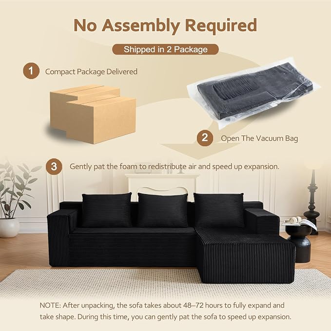 ANONER 103" Sectional Cloud Couch - Image 6