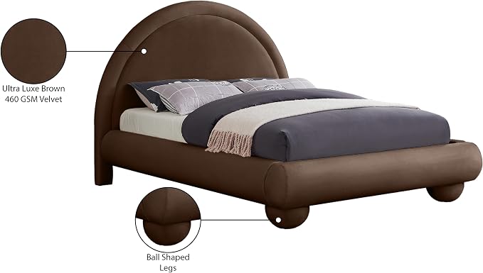 Meridian Furniture MadridBrown-Q Madrid Collection Art Deco Queen Bed - Image 8