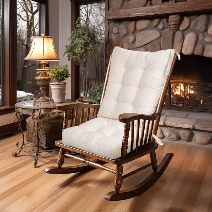 Lokex Rocking Chair Cushion Only, Tufted Non-Slip Comfortable Rocking Chair by LOKEX