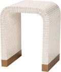 Bali & pari Carlyn Coastal Beige and White Mother of Pearl Capiz Shell End Table by balipari