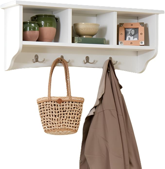 Shaker Cottage 36-Inch Wall-Mounted Coat Rack by AlaterreFurniture