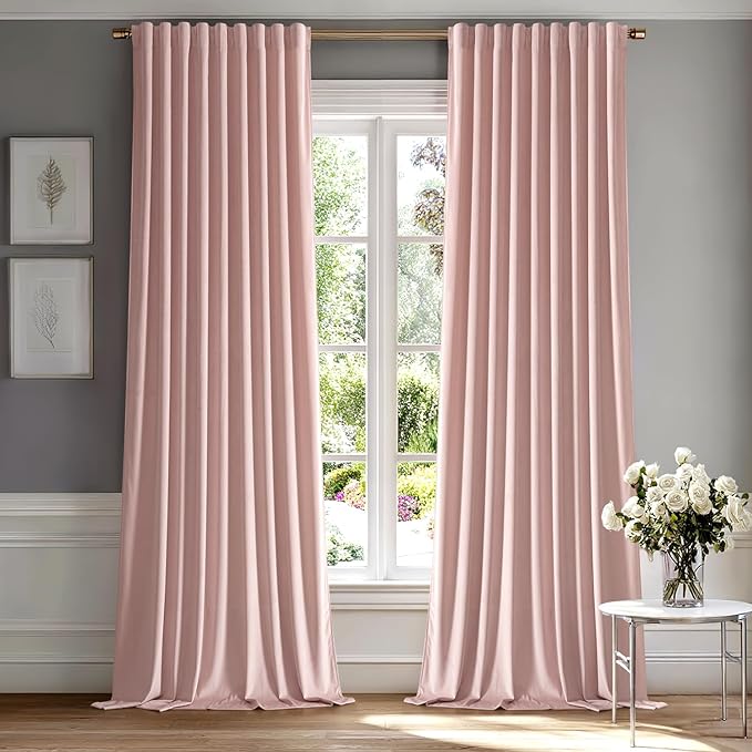 MIULEE Baby Pink Velvet Curtains 108 inches by MIULEE