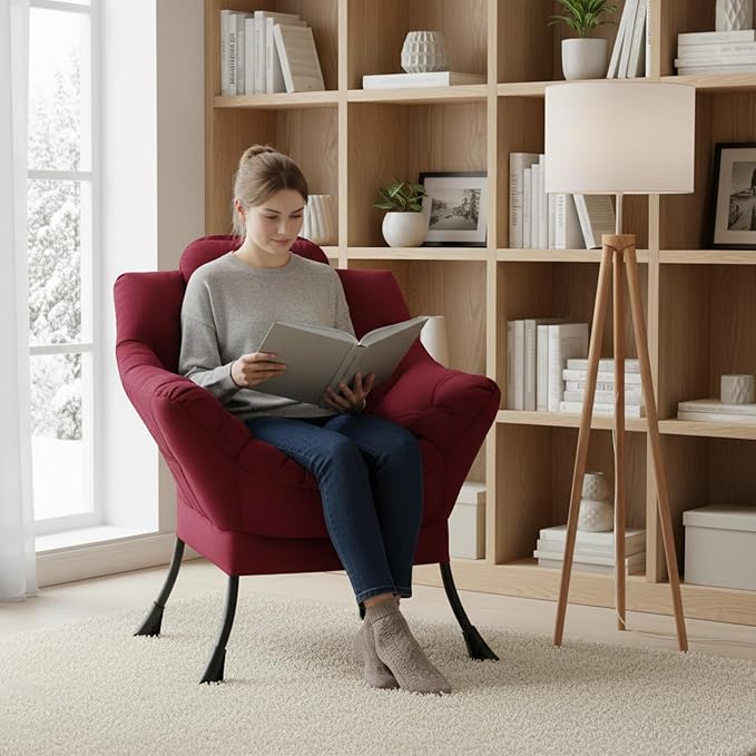 Welnow Lazy Chair for Living Room, Modern Reading Accent Chair - Image 8