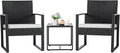 Flamaker 3 Pieces Patio Furniture Outdoor Wicker Modern Rattan Chair by Flamaker