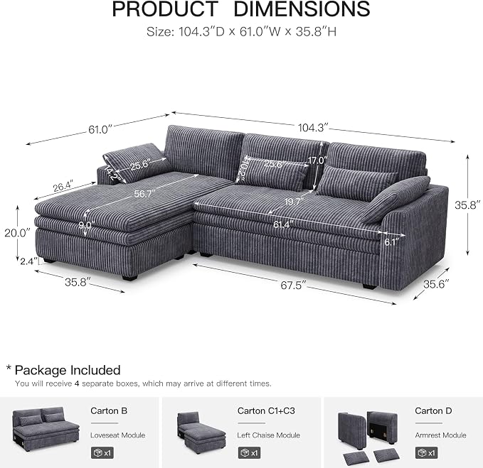Belffin Large Modular Sectional Sofa - Image 2
