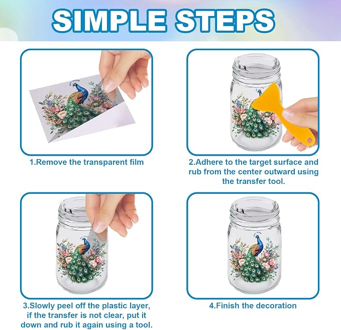 GLOBLELAND 18 Sheets Cardinal Transfer Stickers 3.9x3.6inch Hummingbird Decals - Image 3
