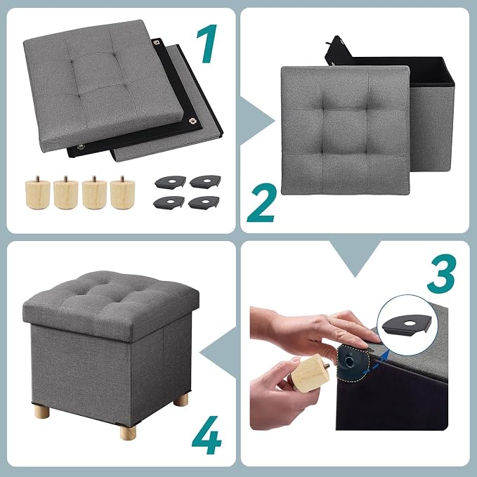BRIAN & DANY Ottoman with Storage, Small Storage Ottoman - Image 3