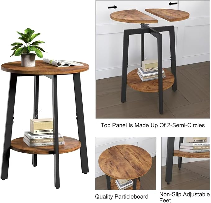 sthmec Side Table, Small Round End Table - Image 5
