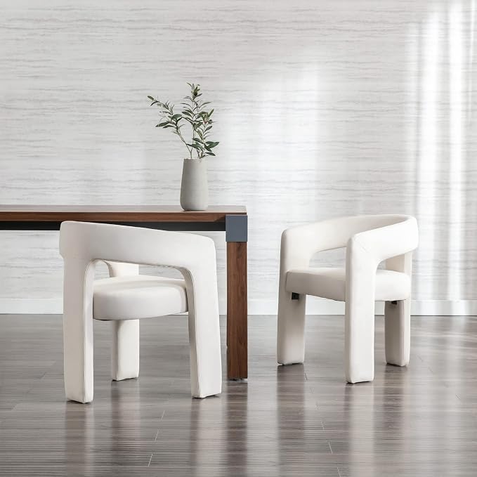 RIVOVA Modern Barrel Dining Chairs Set of 3, Velvet Upholstered Accent Side - Image 7