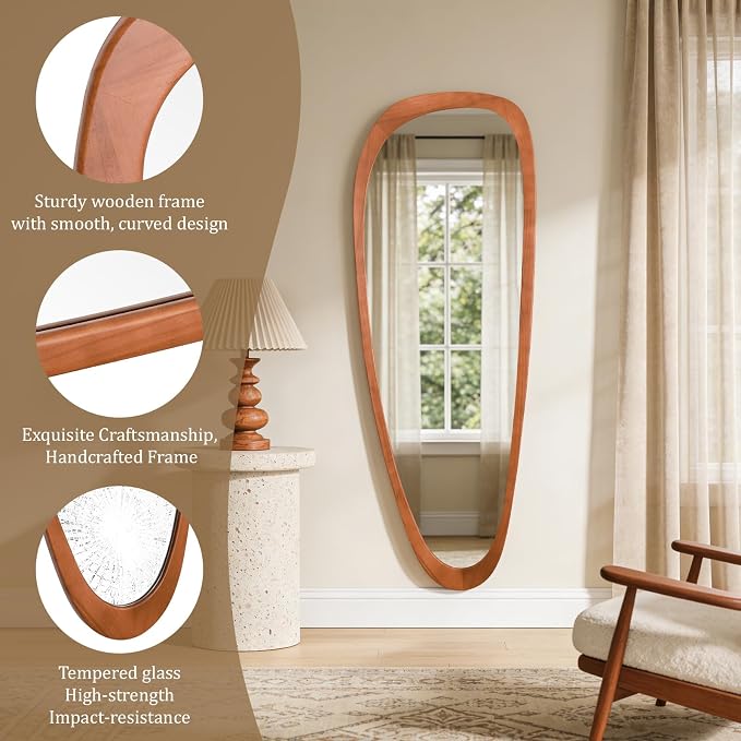 WallBeyond Asymmetrical Mirror, Irregular Mirror Full Length, Boho Wall Mirrors - Image 6