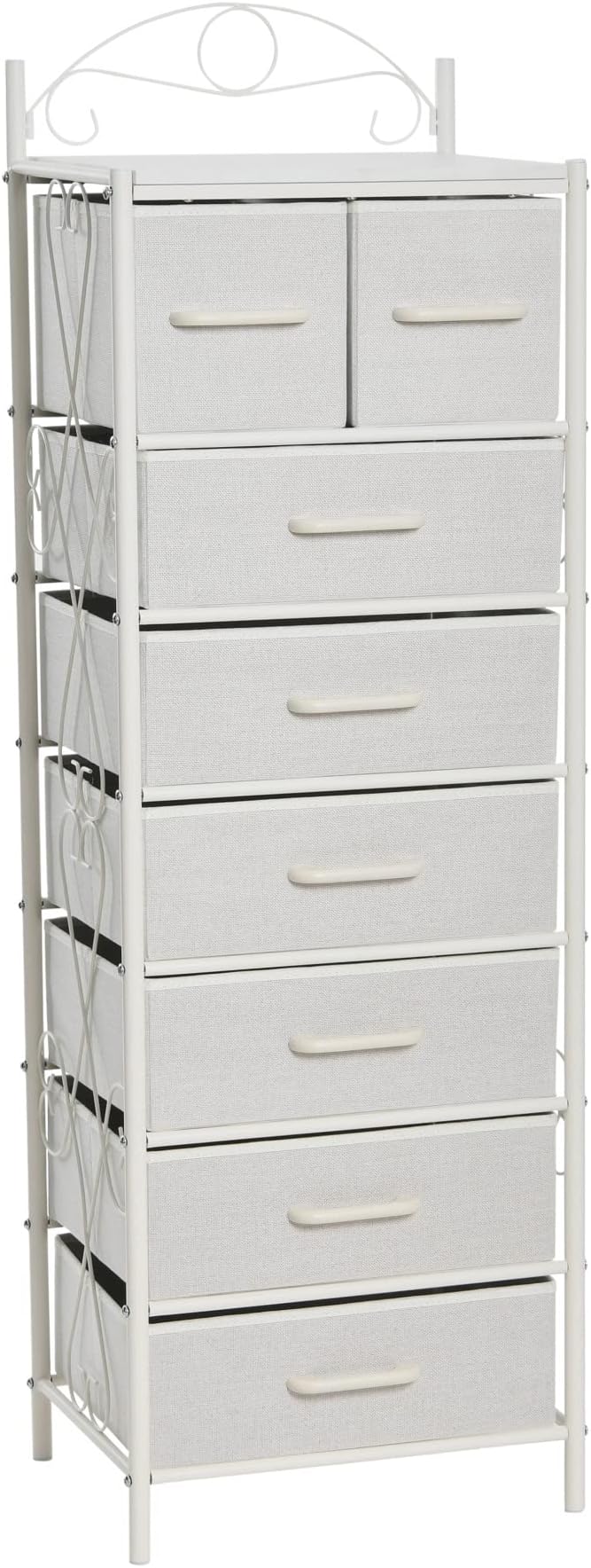 Household Essentials Scandinavian White Iron & Wood Tower Dresser by HouseholdEssentials