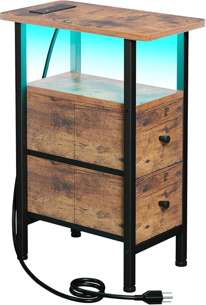 LOAKEKEL Narrow End Table Living Room by LOAKEKEL