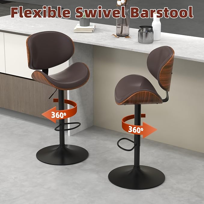 civama Bar Stools Set of 3 for Kitchen Counter, Adjustable Bar Height Chairs - Image 9