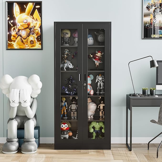 Display Cabinet with Glass Doors, Display Case Cabinet - Image 2