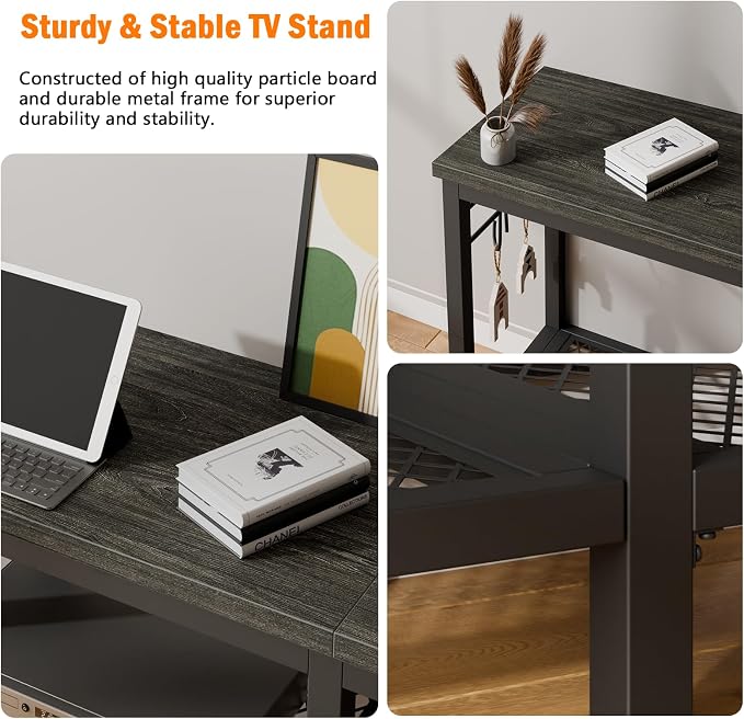 Furologee TV Stand for TVs up to 55 Inch, Entertainment Center - Image 4