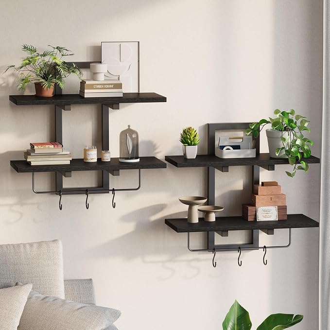 Creso hom Floating Shelves, Hanging Bathroom Shelves 2-Tier, Wall Mounted - Image 4