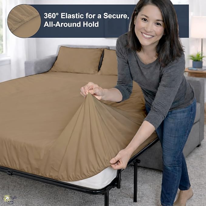 Cottington Lane Sleeper Sofa Sheets Full Size, 4 Piece Premium Quality 100% - Image 4