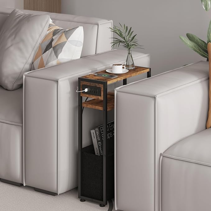 Leomonio Narrow Side Table, Slim End Tables - Image 6