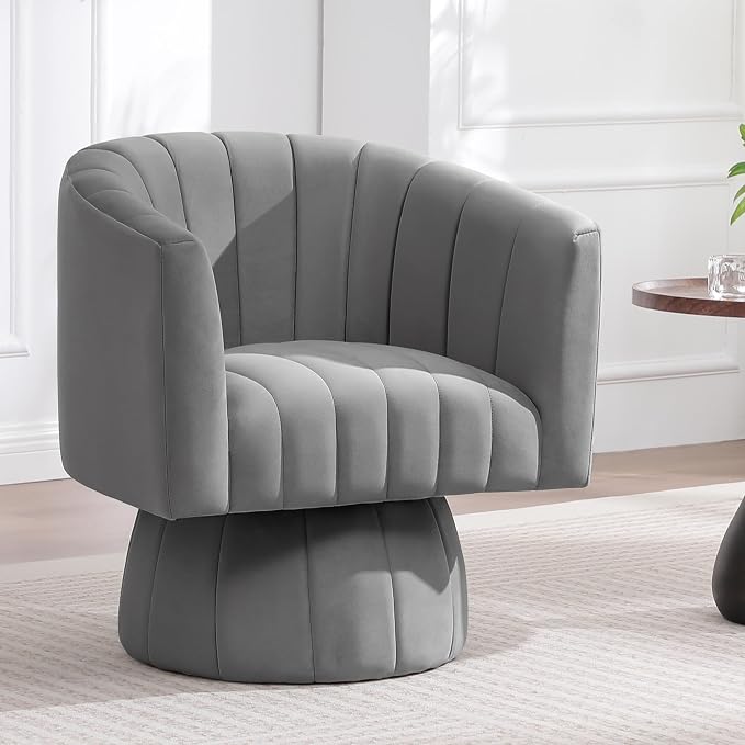 Swivel Accent Barrel Chair Set of 2, Cute Comfy Small Round 360° Arm Chair - Image 5