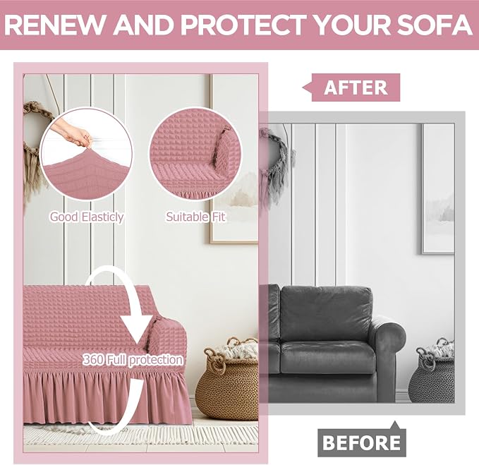 Fanfanwin 3 Pcs Sofa Slipcover Set - Image 5