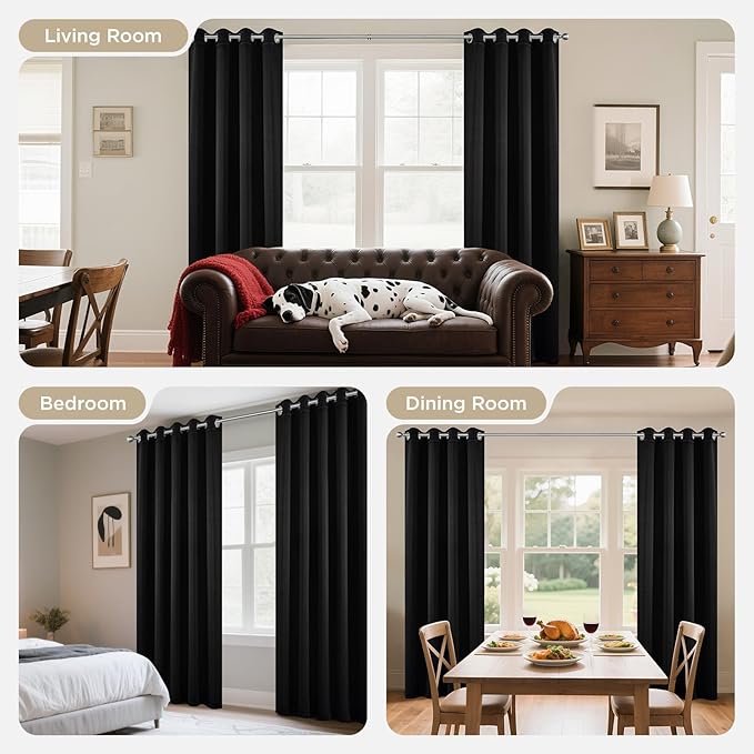 Joydeco Blackout Curtains 72 Inch Length 2 Panels Set, Thermal Insulated Long - Image 8