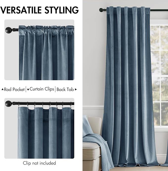 MIULEE Velvet Curtains 108 inches - Image 2