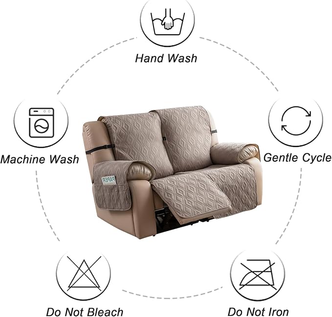 Genina Waterproof Loveseat Recliner Cover Non-Slip, Sofa Cover - Image 9