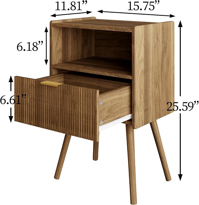 Veegle Nightstand, Modern Bedside Table - Image 2