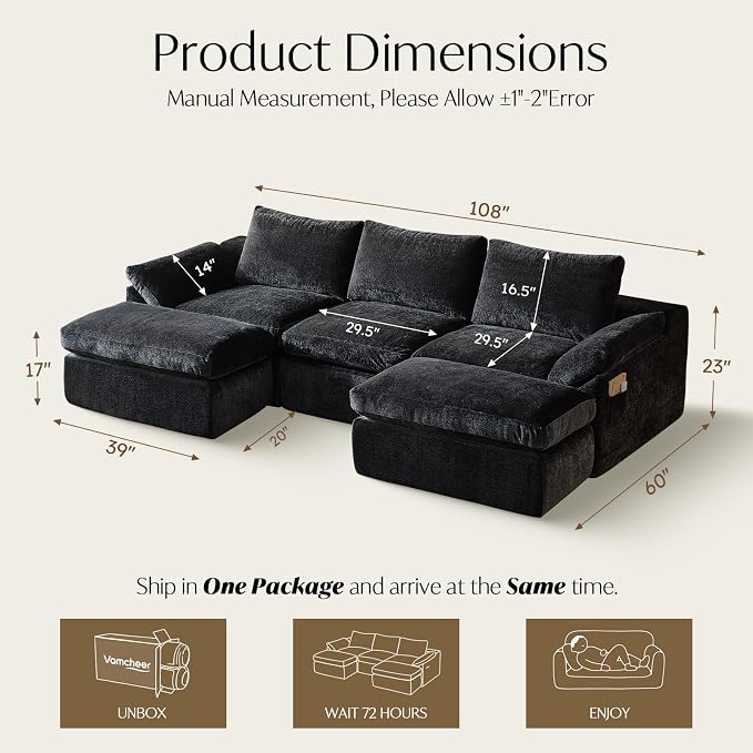 Vamcheer U Shaped Cloud Couch - Image 2
