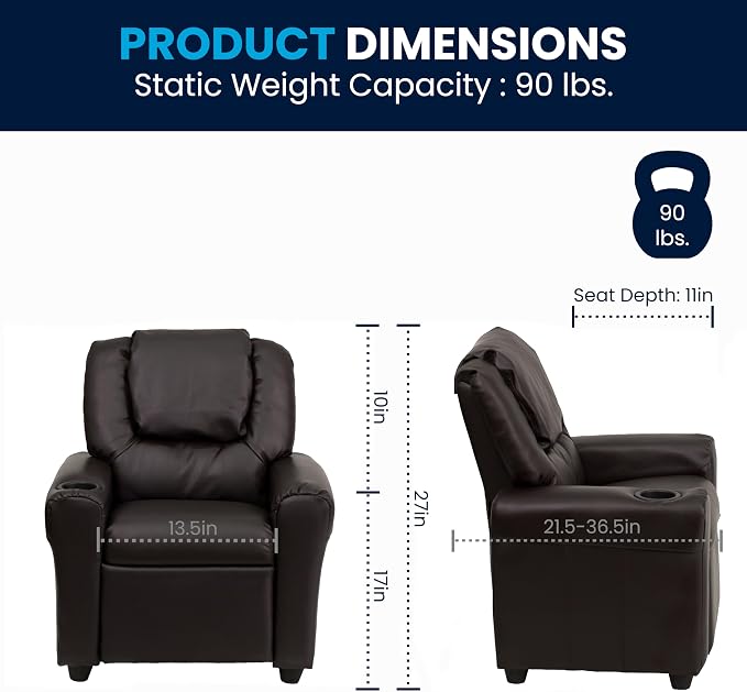 Flash Furniture Vana LeatherSoft Kids Recliner - Image 3