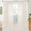BGment 72 Inch Length Beige Linen Curtains by BGment