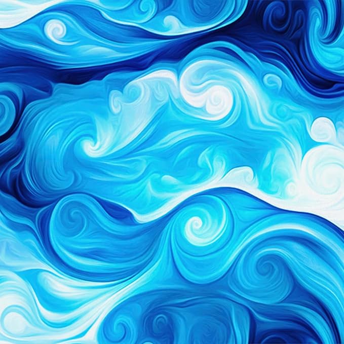 HOMETITUTE Artistic Blue Swirl Wave Pattern Wallpaper Peel and Stick Contact - Image 4