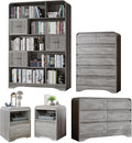 5 Piece Bedroom Sets, Modern Dresser and Nightstand Sets & Bookshelf by SOLACEFURNITURE
