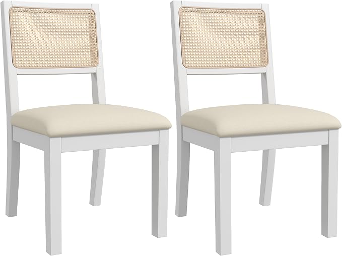 Westice Rattan Dining Chairs Set of 2, Farmhouse Natural Dining Room Chairs by ChairsforHomeLivingRoom