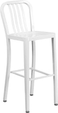 Flash Furniture Commercial Grade 30" High White Metal Indoor-Outdoor Barstool by FlashFurniture