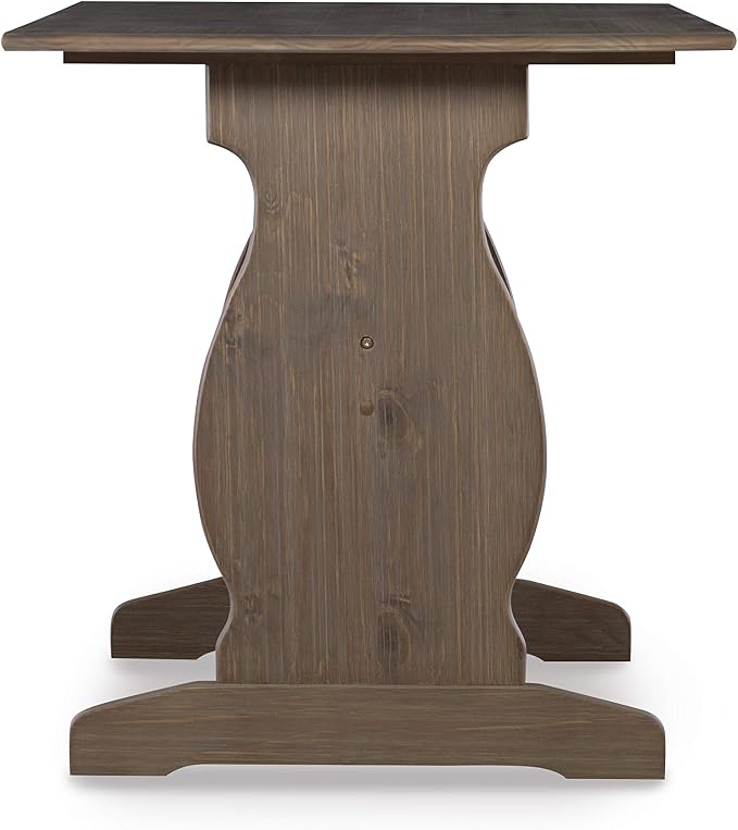 Linon Lucy Natural Wood and Linen Upholstered Corner Nook Kitchen Dining Set - Image 10