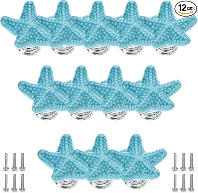 Starfish Drawer Knobs Coastal Kitchen Cabinet Knos Beach Themeb Knob Ceramic by Brosay