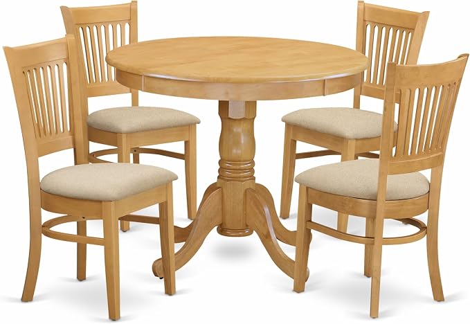 East West Furniture ANVA5-OAK-C 5 Piece Dining Room Furniture Set Includes a by EastWestFurniture