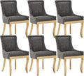 Upholstered Dining Chairs Set of 6, Modern Fabric Side Chairs by MZDOO