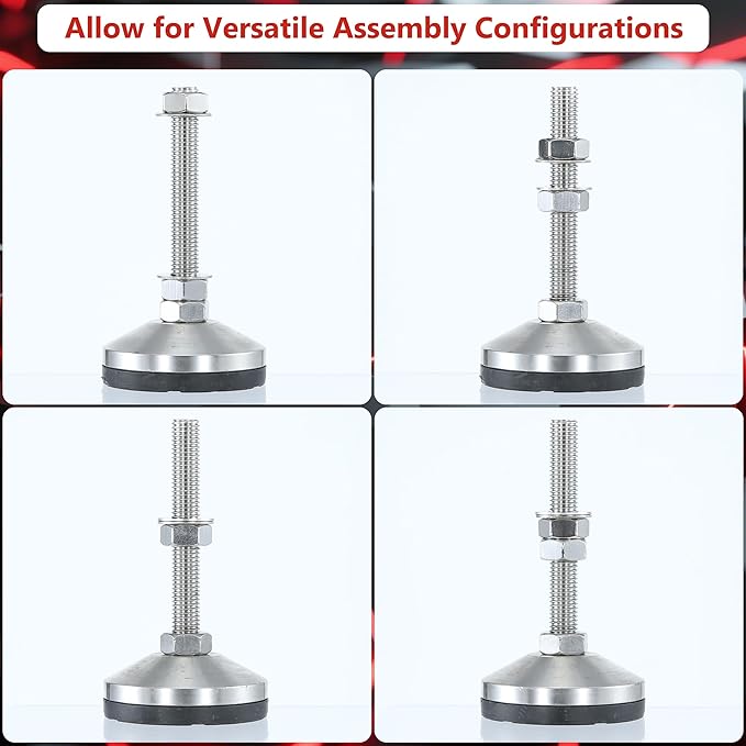 Heavy Duty 3000 lb Capacity Stainless Steel Adjustable Leveling Feet - Image 4