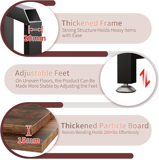Mini Fridge Cabinet Stand with Power Outlet and Led Light, Coffee Bar Cabinet - Image 8